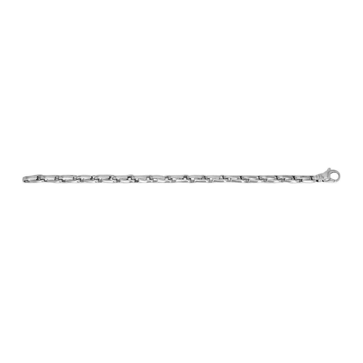 14k White Gold Handmade Fashion Link Bracelet 7.75" 4.8mm 23.9 grams - White,7.75" 23.9 grams