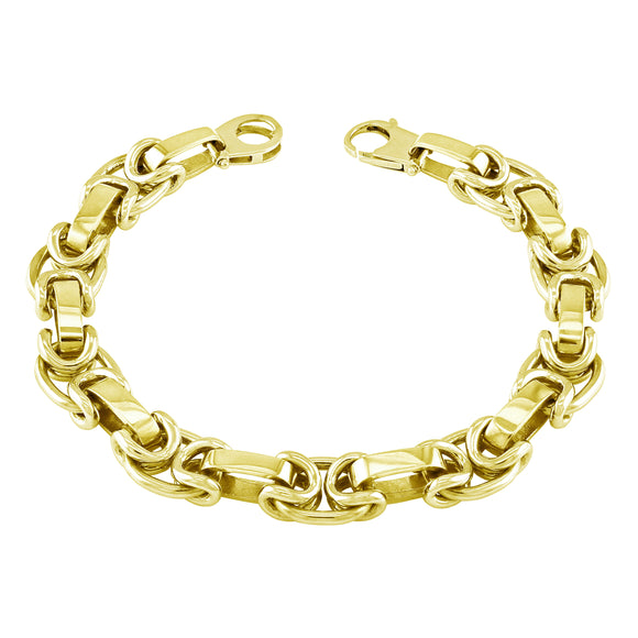 14k Yellow Gold Solid Handmade Fashion Link Bracelet 7