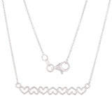 14k White Gold Open Hearts Bar Necklace 20" 2.6 grams - White,18"