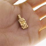 14k Yellow Gold Solid Rectangle Nugget Charm Pendant 1.1" 5.1 grams