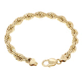 Men's Solid 10k Yellow Gold Diamond Cut Rope Chain Bracelet 9.5" 9mm 45.3 grams