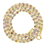 Italian 14k Tri-Color Gold Diamond Cut Valentino Chain Necklace 16" 2.6mm 2 grams - 16" 2 grams