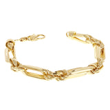 Italian 14k Yellow Gold Solid Milano Figaro Rope Chain Bracelet 9.5mm 8.25" 56.2 grams