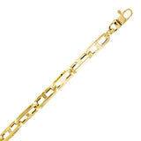 Italian 14k Yellow Gold Hollow Anchor Chain Bracelet 7.5" 6mm 6.4 grams