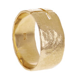 14k Yellow Gold Hammered Finish Open Front Cut-out Cross Ring Size 9 -9.3mm 7.8g