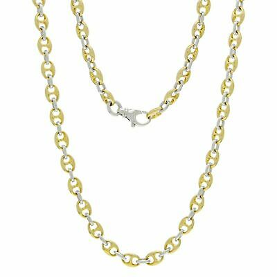 14k Two Tone Gold Solid Gucci Mariner Link Chain Necklace 18" 4.9mm 29 grams - Two-Tone,18"