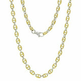 14k Two Tone Gold Solid Gucci Mariner Link Chain Necklace 18" 4.9mm 29 grams - Two-Tone,18"