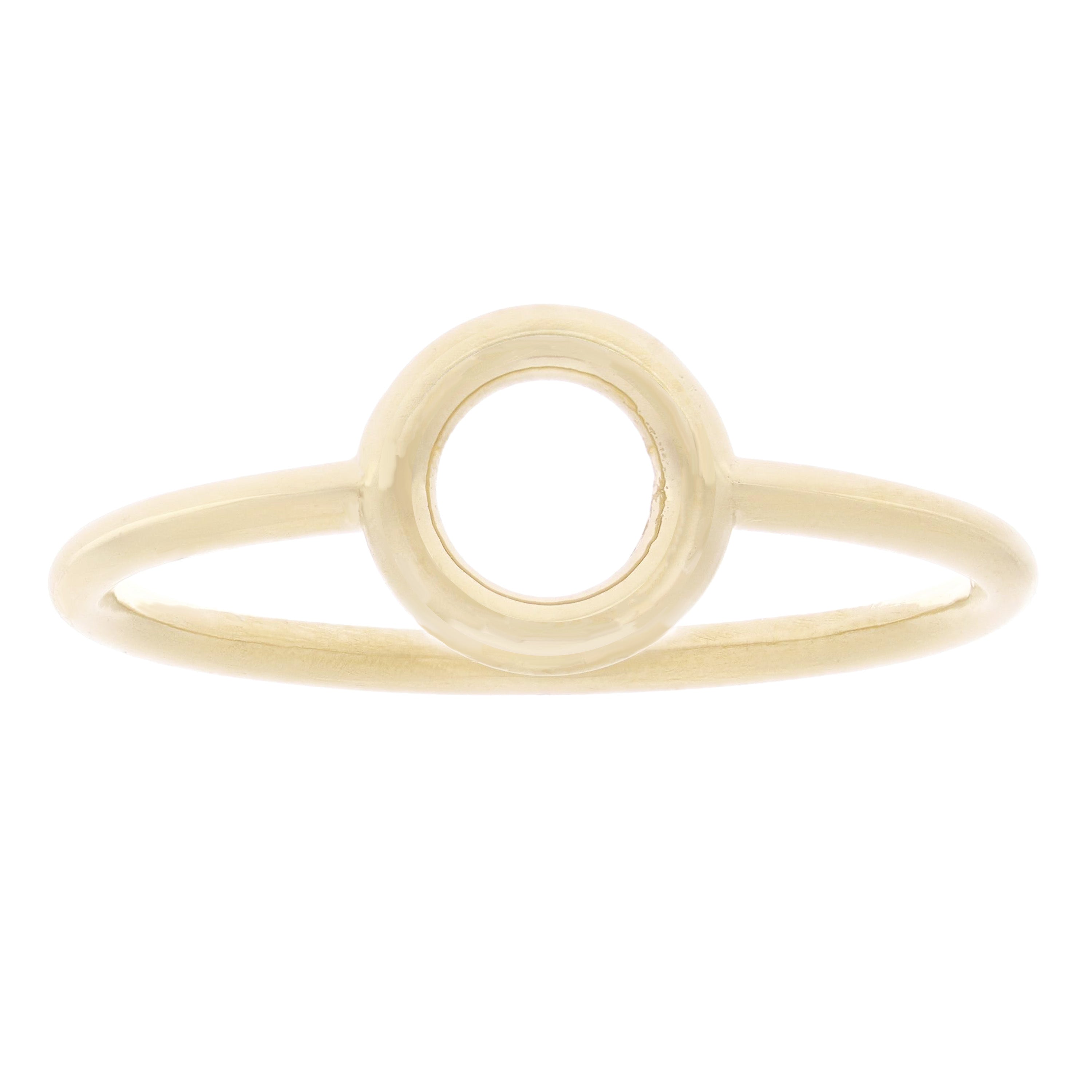 14k Yellow Gold Bright Polished Open Circle Stackable Ring Size 7 - Yellow