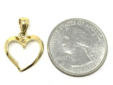 14k Yellow Gold High Polished Open Heart Classic Charm Pendant 1.4 grams