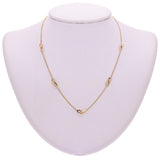 Italian 14k Yellow Gold Oval Charm Rolo Chain Necklace 16" 3.6 grams