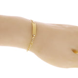 Italian 14k Two Tone Gold Engravable Baby Kids ID Figaro Bracelet 6.75" 2.5 gram