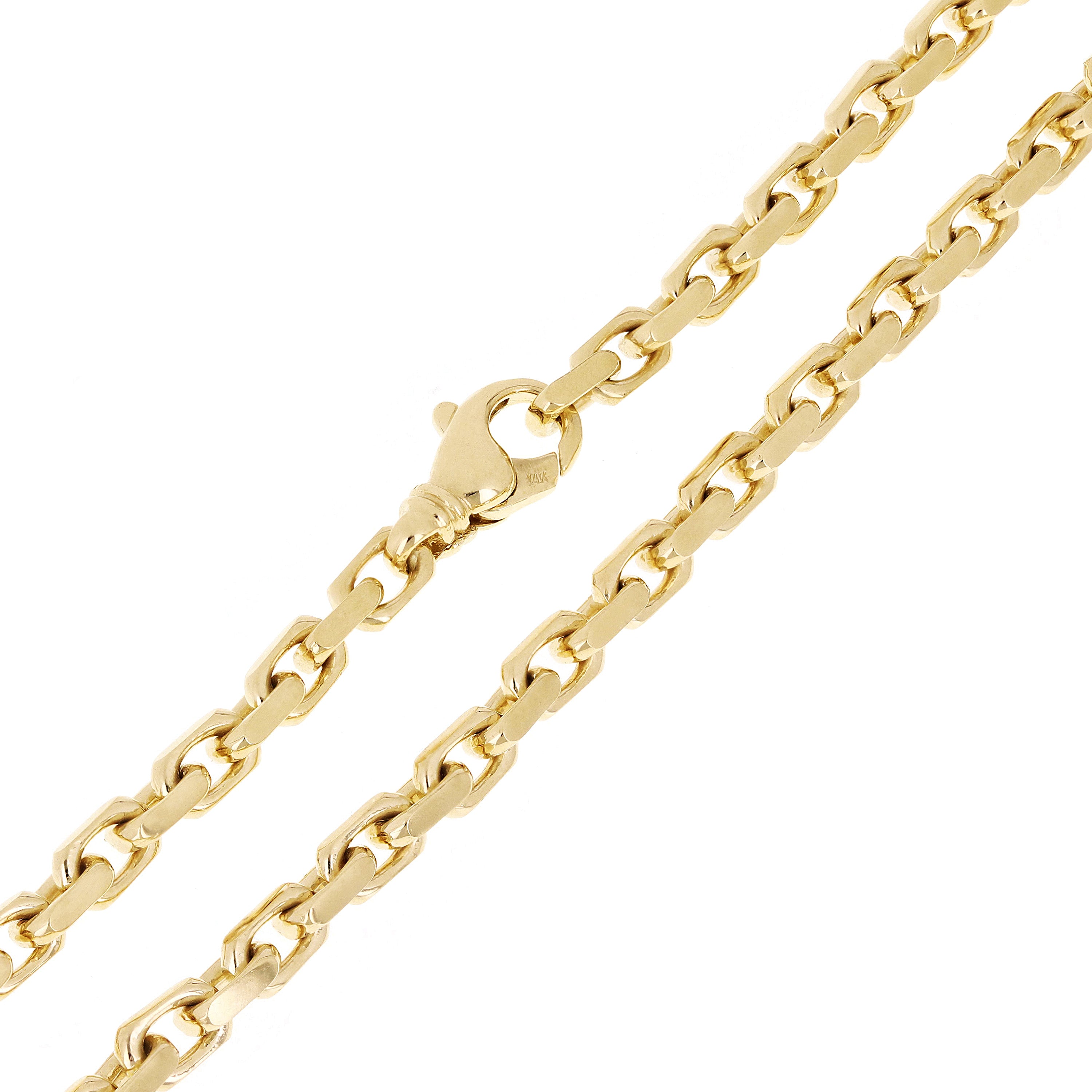 14k Yellow Gold Solid Handmade Fashion Link Chain Necklace 20" 4.8mm 53 grams - 20"
