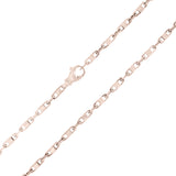 Men's 14k White Gold Handmade Fashion Link Necklace 30" 4mm - White,30"