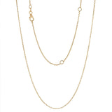 Italian 14k Yellow Gold Rolo Chain Necklace Adjustable 16-20" 1.2mm 2.2 grams - 1.2 mm