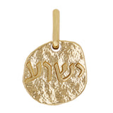 14k Yellow Gold Jesus Yeshua Hebrew 3D Font Charm Pendant 22mmx14.7mm 4.5 grams - Small