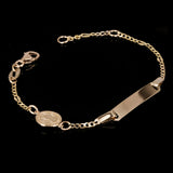 Italian 14k Yellow Gold Engravable St. Benedict Charm Baby ID Bracelet 5.5" 2g