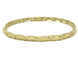 Men's 14k Yellow Gold Solid Chunky Nugget Bracelet 7.5"- 8" 4.75mm 9.8 grams - 8"