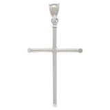 14k White or Rose Gold Simple & Plain Cross Artisan-Made Pendant