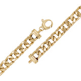 Italian 14k Yellow Gold Hollow Cuban Link Chain Bracelet 8.5" 9mm 15.6 grams