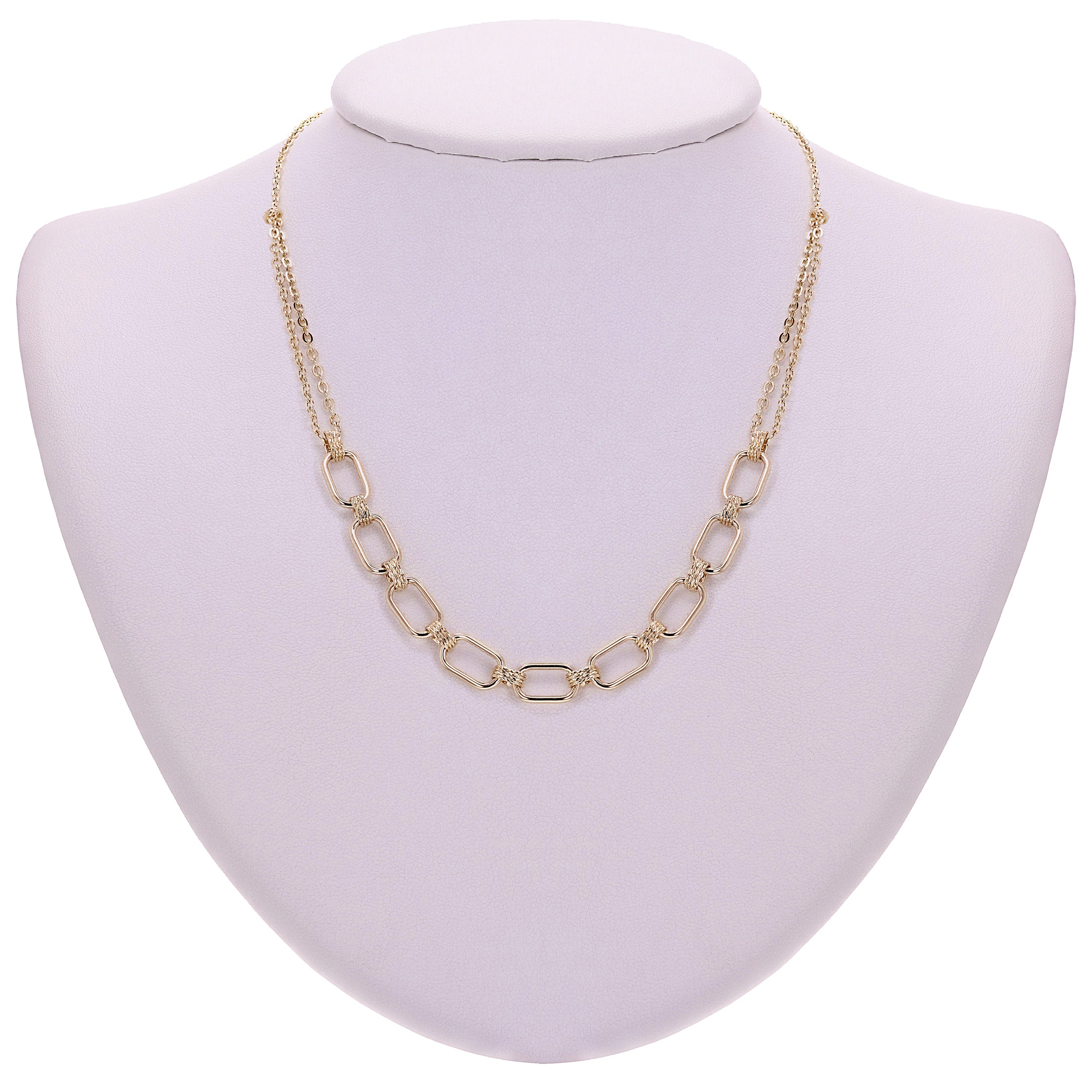 Italian 14k Yellow Gold Oval Links Necklace, Bracelet & Earrings Set 13.8 grams