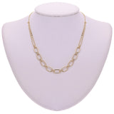 Italian 14k Yellow Gold Oval Links Necklace, Bracelet & Earrings Set 13.8 grams
