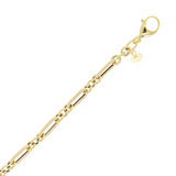 Italian 14k Yellow Gold Round & Twist Paper Clip Link Bracelet 7.5" 2.6 grams