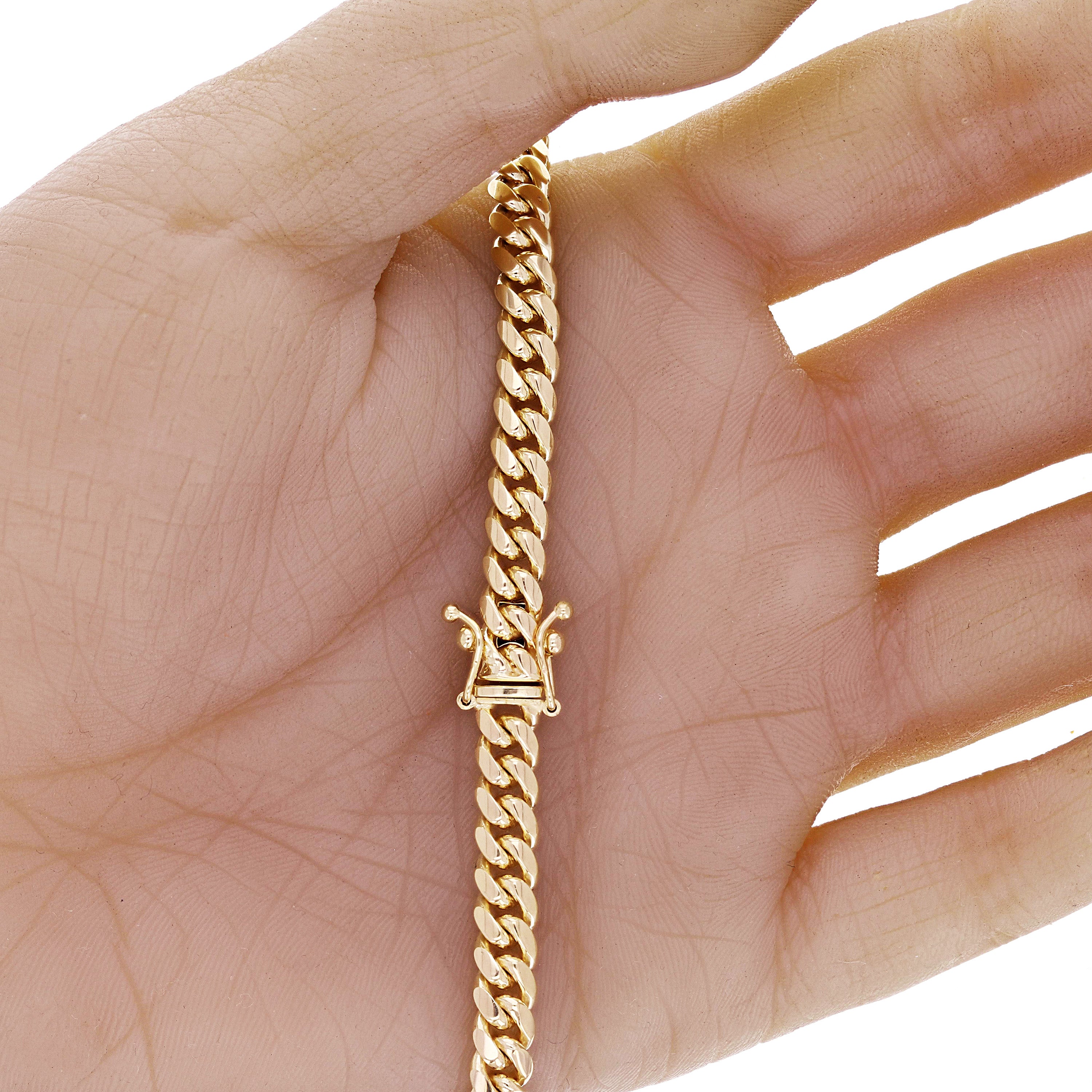 Italian 14k Yellow Gold Soldd Miami Cuban Chain Bracelet 8.25" 5.8mm 23.4 grams - 8.3" 23.4 grams