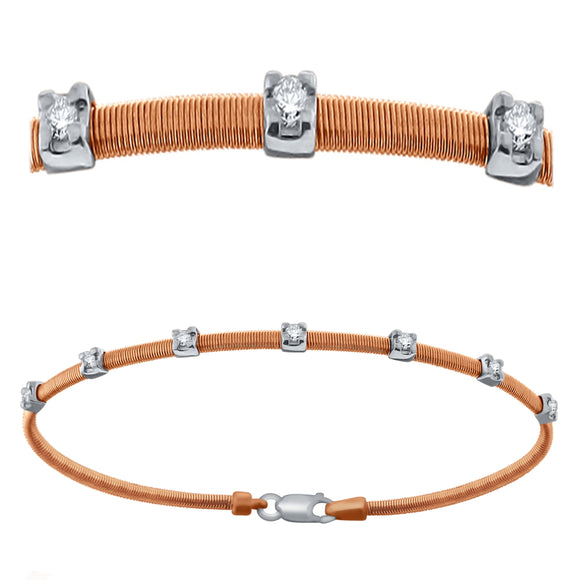 14k Two-Tone Gold 1/5 ctw Diamond Bracelet (H-I Color, I1-I2 Clarity)
