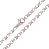 14k White Gold Handmade Fashion Link Necklace 30" 4.5mm 60 grams - White,30"