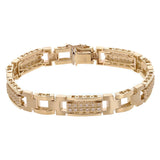 Men's 14k Yellow Gold 1.00ctw Diamond Watch Link Bracelet 8" 10mm 36 grams - Yellow  8"  10mm  1ctw  36grams