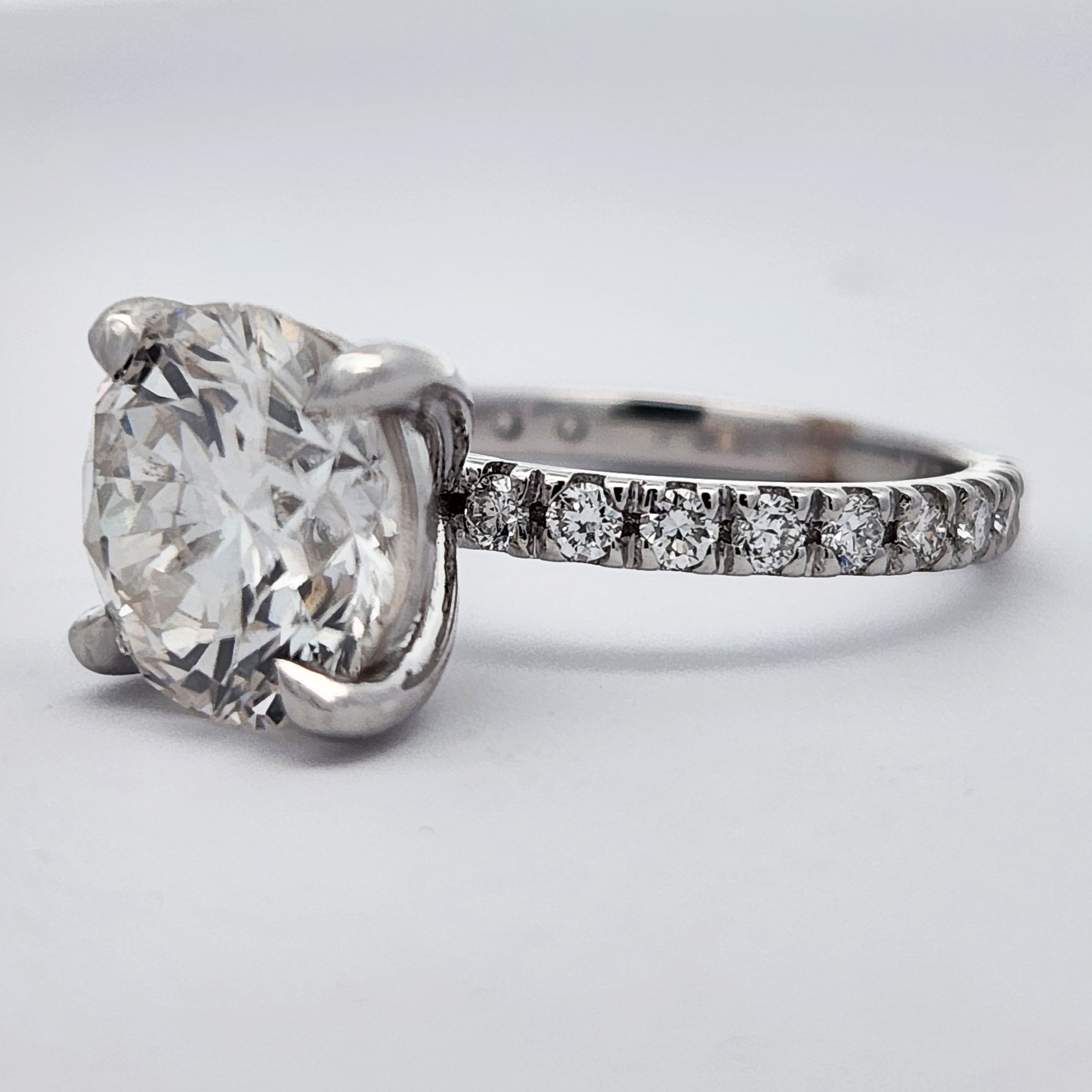 GIA Certified 3.03 Carat Lab Grown Diamond Engagement Ring Round Cut 14k Gold