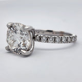 GIA Certified 3.03 Carat Lab Grown Diamond Engagement Ring Round Cut 14k Gold