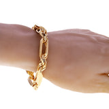 Italian 14k Yellow Gold Solid Milano Figaro Rope Chain Bracelet 9.5mm 8.25" 56.2 grams