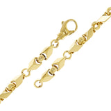 Men's Solid 14k Yellow Gold Handmade Fashion Link Bracelet 9" 7mm 31.4 grams - Yellow,9"