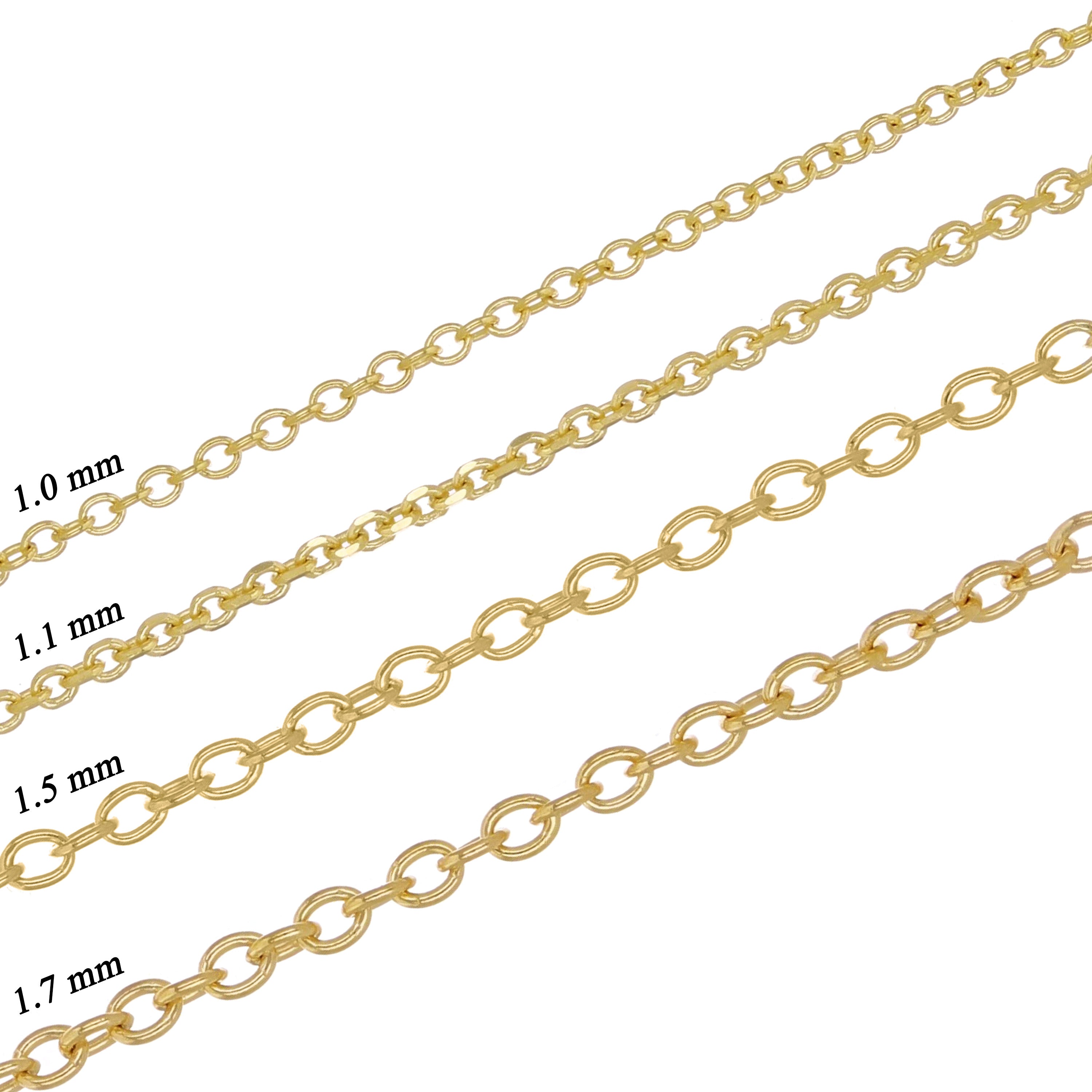 Italian 14k Yellow Gold Rolo Chain Necklace 1mm - 1.7mm 16" - 24 "