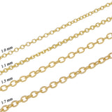 Italian 14k Yellow Gold Rolo Chain Necklace 1mm - 1.7mm 16" - 24 "