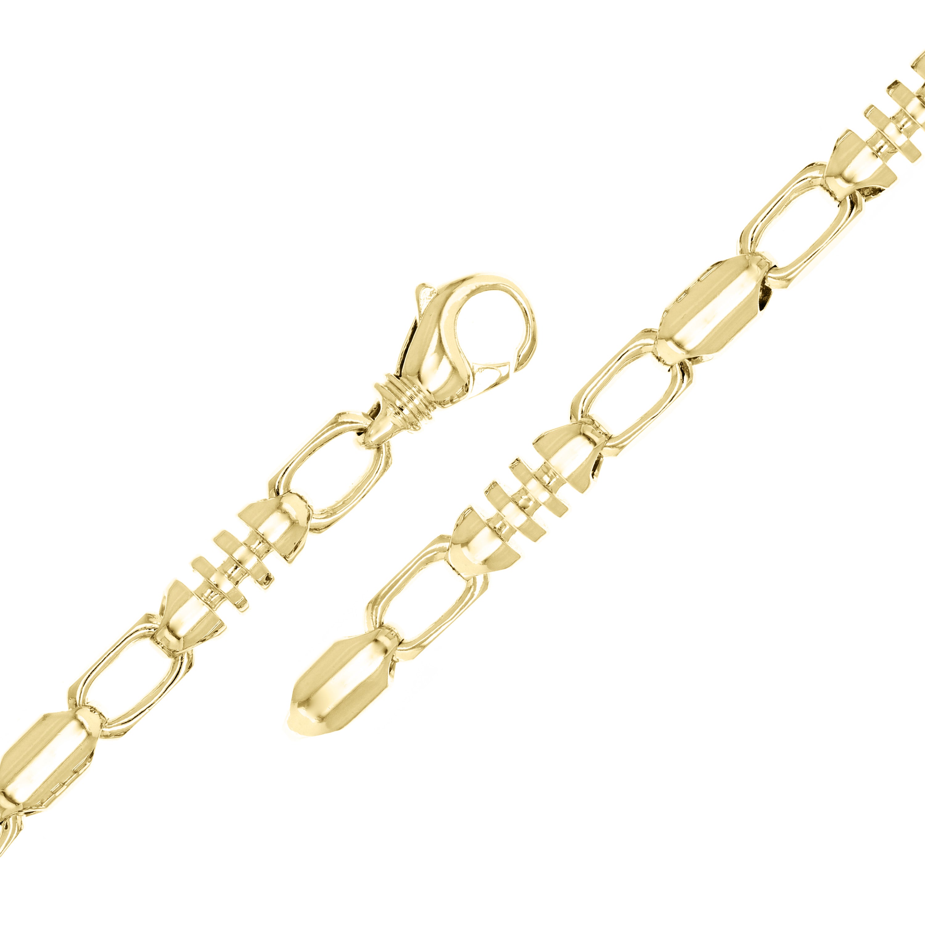 10k Yellow Gold Solid Handmade Fashion Link Bracelet 7" 6.9mm 27.2 grams - 7" 27.2 grams