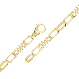 14k Yellow Gold Solid Handmade Fashion Link Bracelet 7" 6.9mm 30.5 grams - 7" 30.5 grams