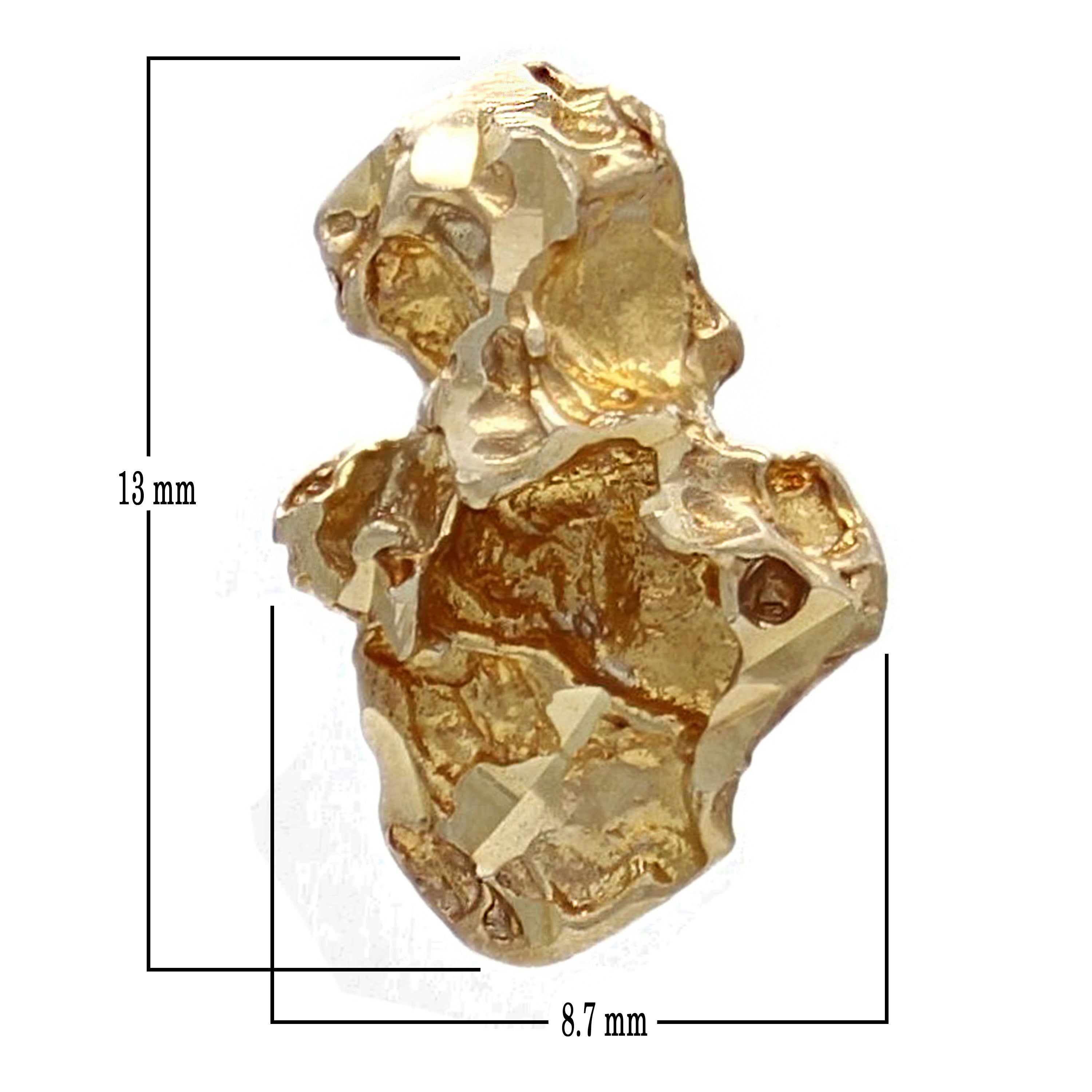 14k Yellow Gold Solid Small Free Form Nugget Charm Pendant 1.1 grams - Yellow