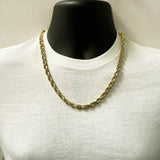 14k Yellow Gold Solid Diamond Cut Rope Chain Necklace 24" 8mm - 24"