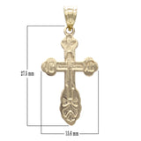 14k Yellow Gold The Saint Xenia Orthodox Cross Charm Pendant 2.1 grams - Yellow