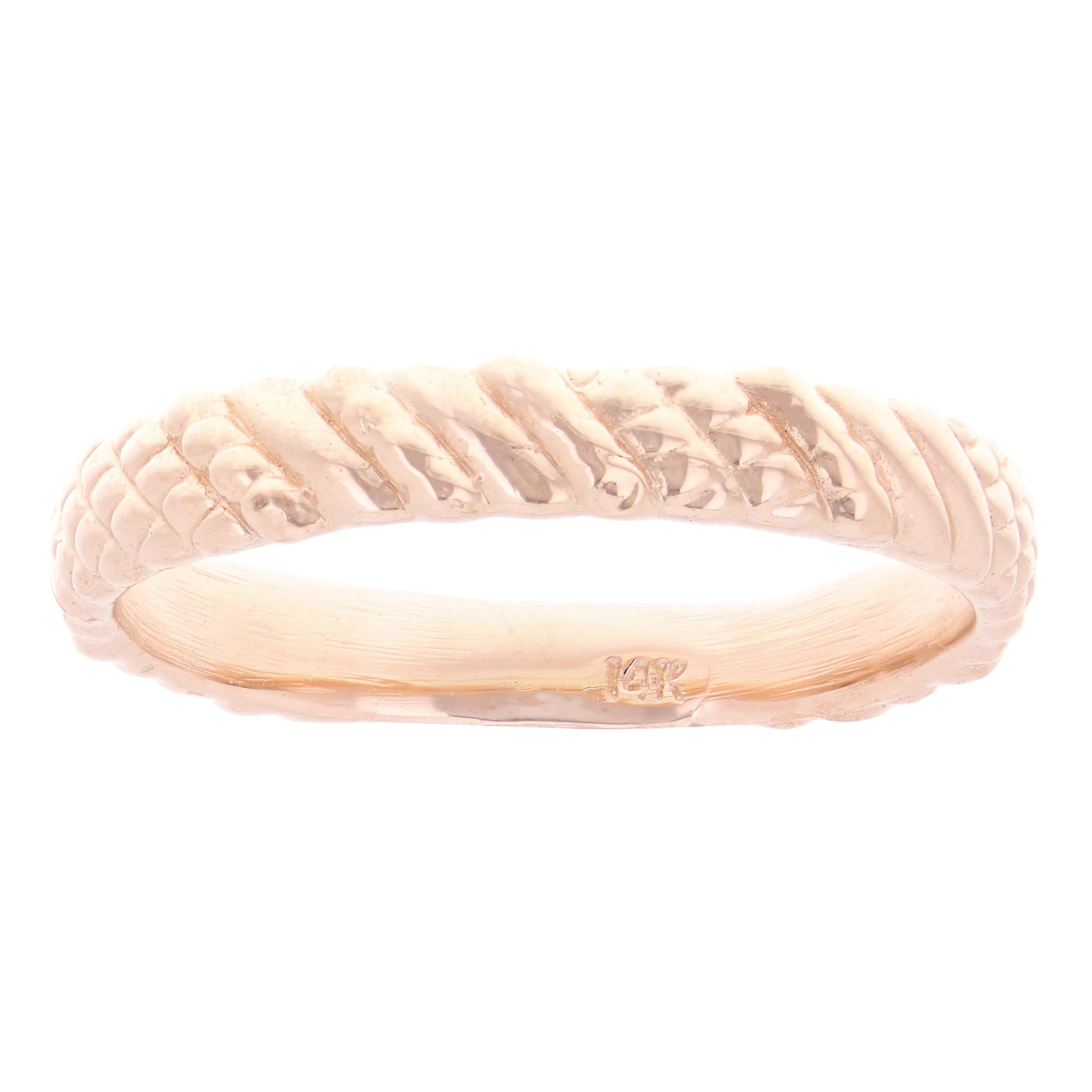 14k Rose Gold Twist Pattern Ring 2.8 grams Size 6.5 - Rose