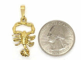 10k Yellow Gold Zodiac Sign Diamond Cut Scorpion Charm Pendant 2.5 grams