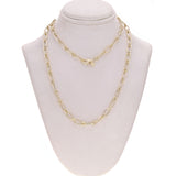 Italian 14k Yellow Gold Hollow Paper Clip Chain Necklace 18" 4.7mm 6.7 grams - 18"