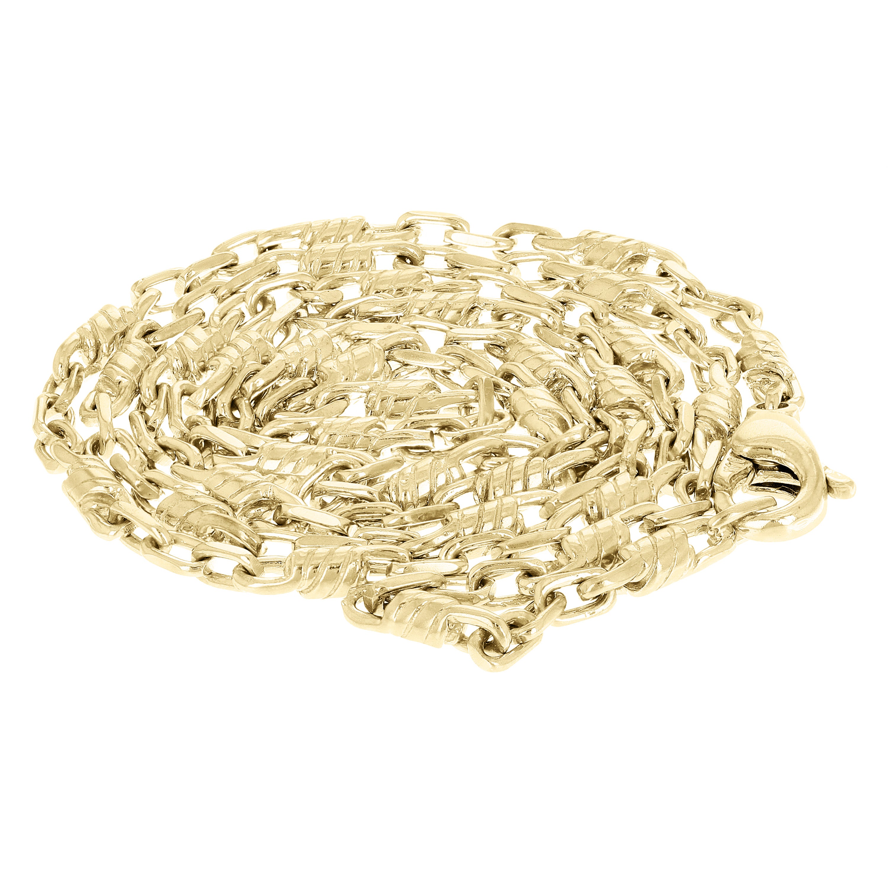 14k Yellow Gold Solid Handmade Fashion Link Necklace 20" 3.2mm 22.2 grams - Yellow,20" 22.2 grams