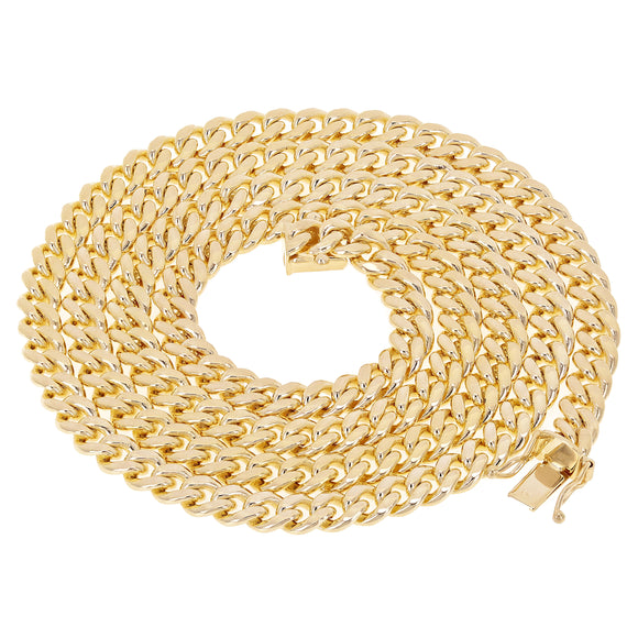 Italian 14k Yellow Gold Solid Miami Cuban Chain Necklace 20