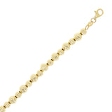 Italian 14k Yellow Gold Diamond Cut Ball Bead Link Bracelet 7.5" 6mm 6 grams