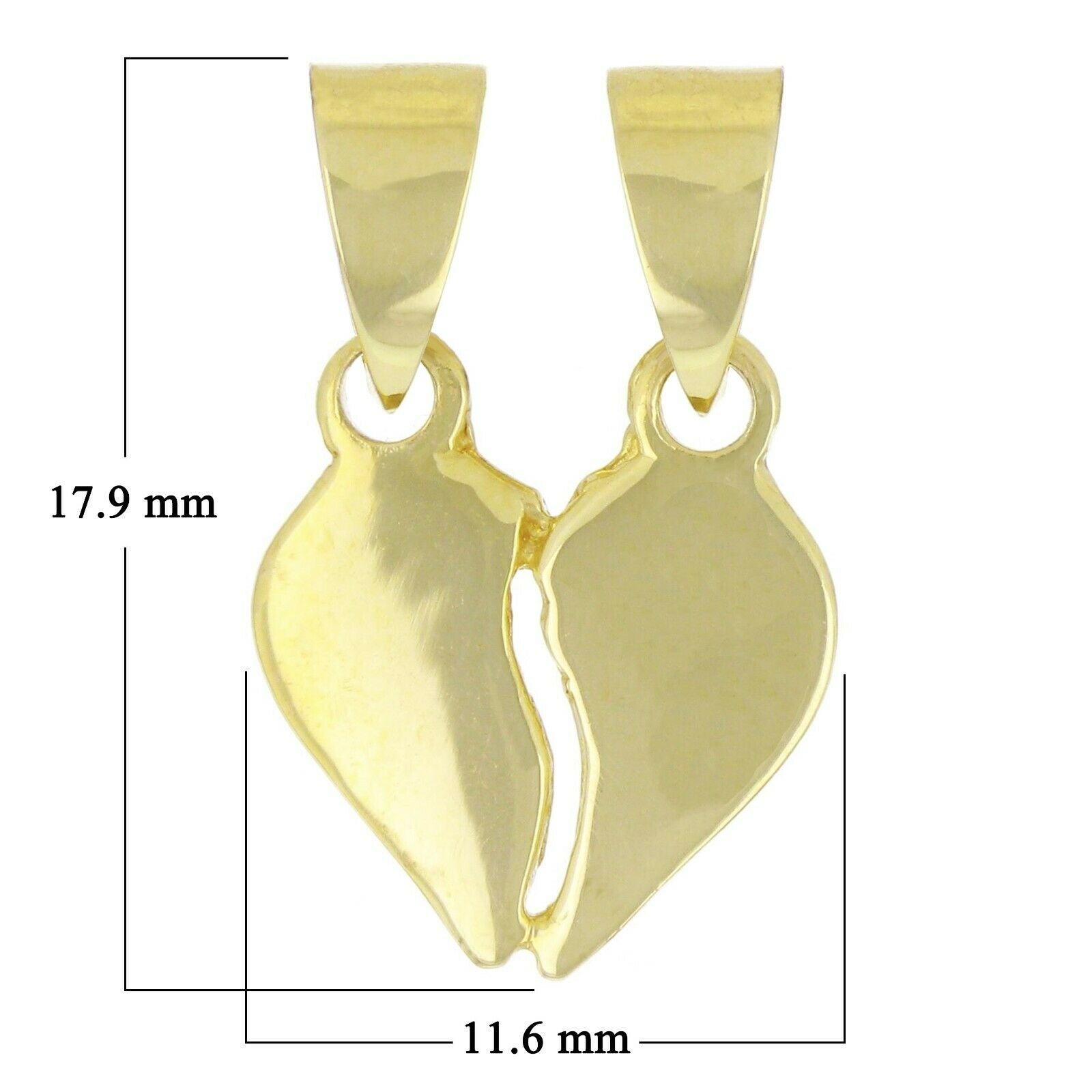 14k Yellow Gold High Polished Breakable Heart Charm Pendant 1.5 grams