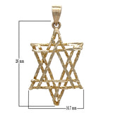 14k Yellow Gold Diamond Cut Jewish Star of David Charm Pendant 1.8 grams - Yellow