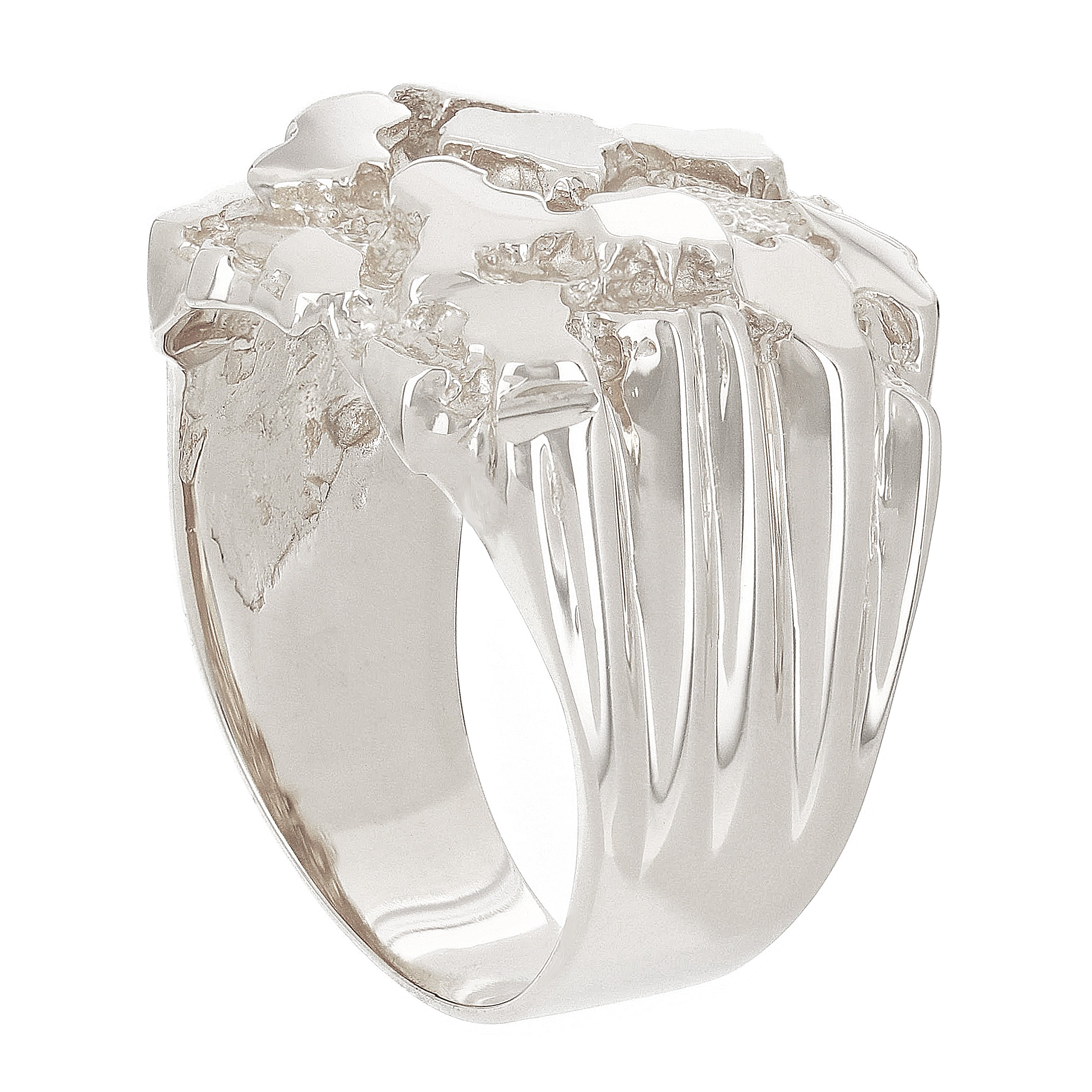 925 Sterling Silver Solid Nugget Style Ring Size 9 - Ring Size 9
